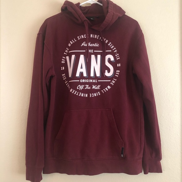 mens burgundy vans hoodie